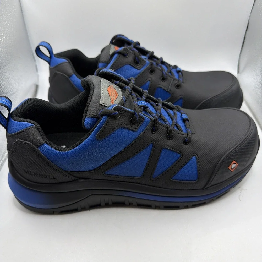 Merrell Men's Day One Safety Blue/Black Comfort Base Tech‎ Work Sneakers - 11